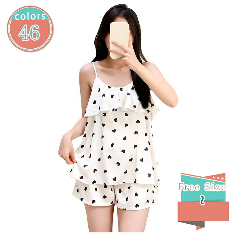 1000円OFFクーポン ルームウェア レディース 上下セット キャミソール ショートパンツ パジャマ 夏服 部屋着 ゆったり 体型カバー 大人可愛い リラックス shop-kosugi｜小杉拓嗣商店 8,183円