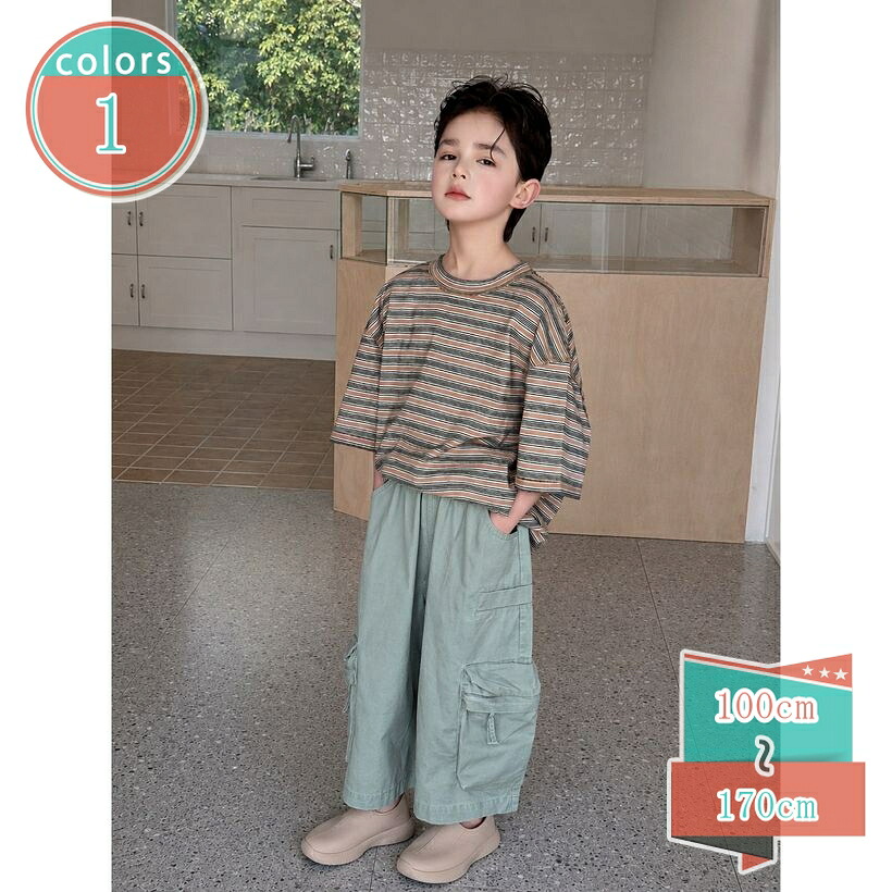 カーゴパンツ キッズ ズボン ゆったり ワイドパンツ ウエストゴム 軽い 子供服 男の子 女の子 薄手 快適 通気性 吸汗性 通学 通園 キャンプ shop-kosugi｜小杉拓嗣商店