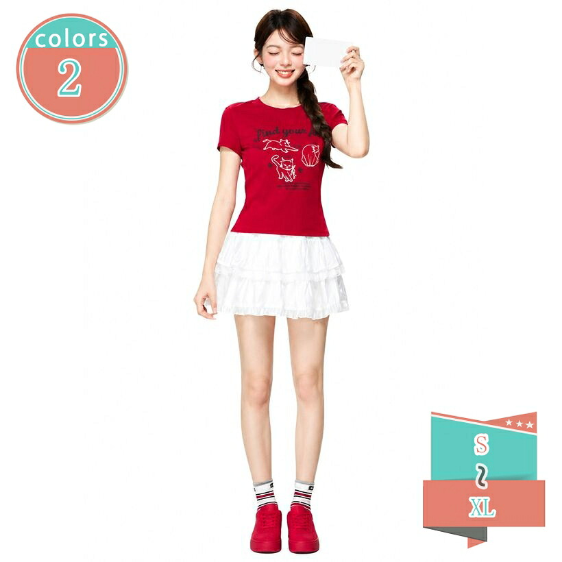 半袖 Tシャツ レディース 猫柄 着痩せ スリム トップス 夏 クルーネック プリントT おしゃれ カジュアル ティーシャツ インナー 韓国風 ストリート系 20代 30代 40代 きれいめ 上品 普段着 旅行 お出かけ shop-kosugi|小杉拓嗣商店