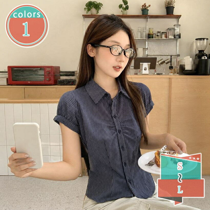 縞模様 トップ 半袖 レディース ティーシャツ トップス 酉の方角目じるし シャツトップス か細い 着痩せ 体型取りまかなう 襟付き添い人 前車のドア 名取り草 薄っぺら 夏服 フォーマル 今めかしい 心地好い事務室 20代 30代 shop-kosugi