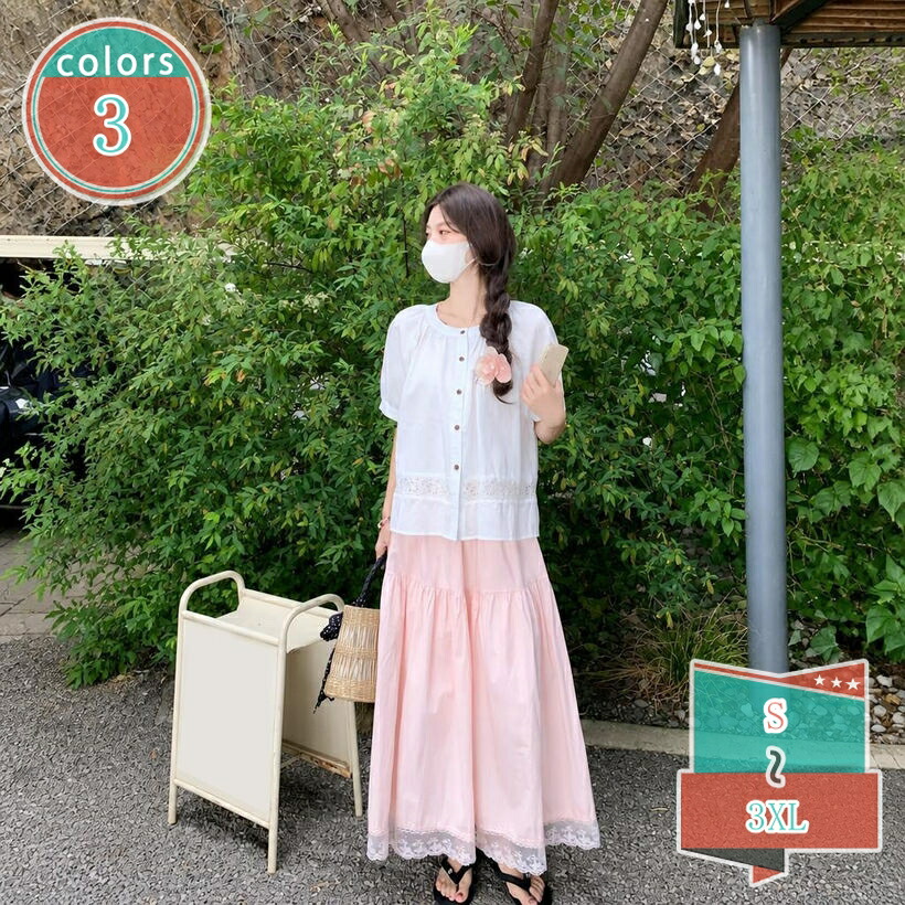 1000円OFFクーポン レディース ブラウス 半袖 パフスリーブ 前開き シャツ トップス 大人可愛い ゆったり 体型カバー 着痩せ shop-kosugi|小杉拓嗣商店