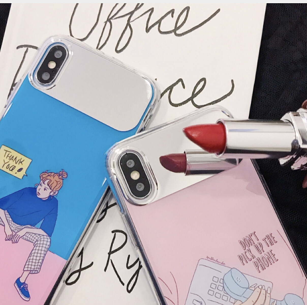 楽天市場 売り切りsale メール便 送料無料 Iphone 韓国風 スマホケース ミラー 鏡 付き Iphone7 Iphone8 Iphonex Iphonexs インスタ 映え かわいい おしゃれ 流行 おそろ 韓国コスメショップlady