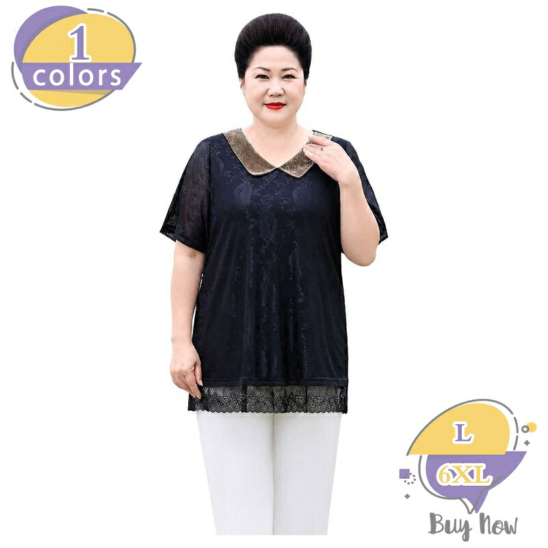 2000円OFFクーポン ブラウス レディース 半袖 夏 ミセス服 体型カバー 50代 60代 70代 レース サマーニット 襟 トップス 花柄 シフォン フェミニン お洒落 ゆったり 大きいサイズ tシャツ 婦人服 プルオーバー shop-livesil|ショップリブシル