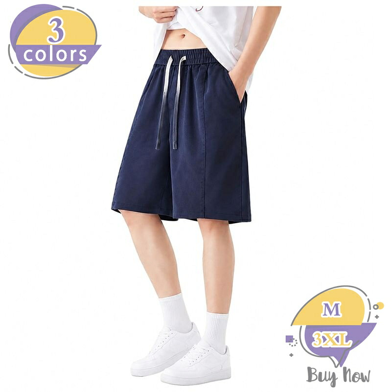 ショートパンツ メンズ 夏服 ハーフパンツ ゆったり 体型カバー 短パン カジュアル 5分丈 イージー 無地 shop-livesil｜ショップリブシル
