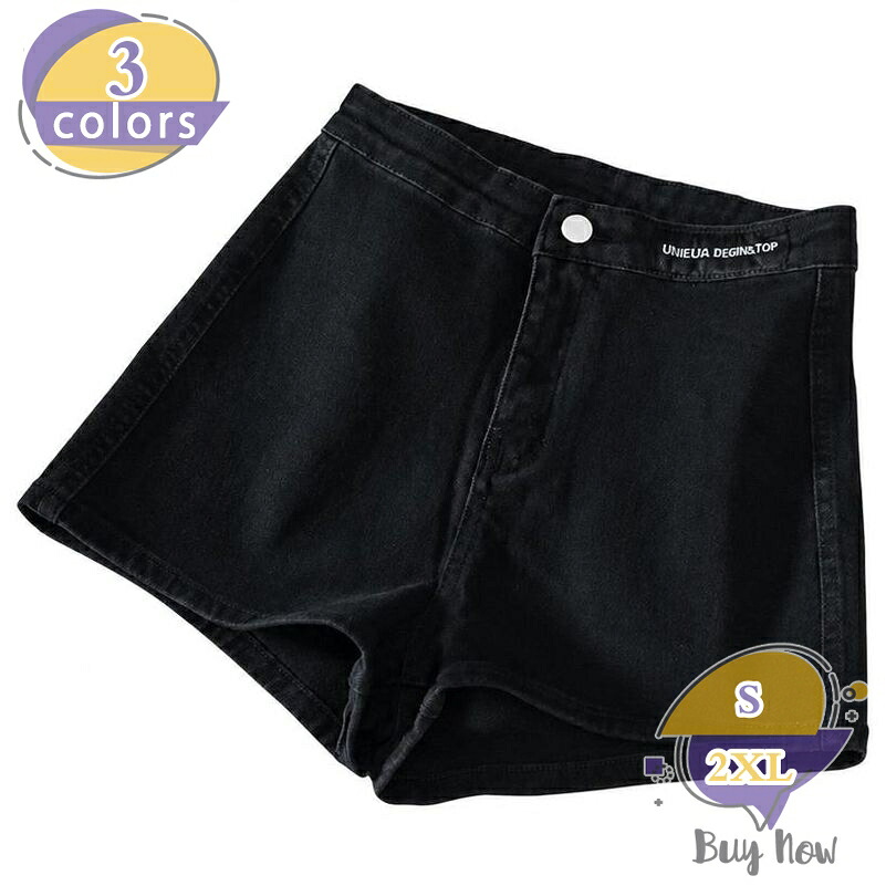 デニム ショートパンツ レディース ハイウエスト 着痩せ見え 脚長効果 カジュアル シンプル 普段着 shop-livesil｜ショップリブシル