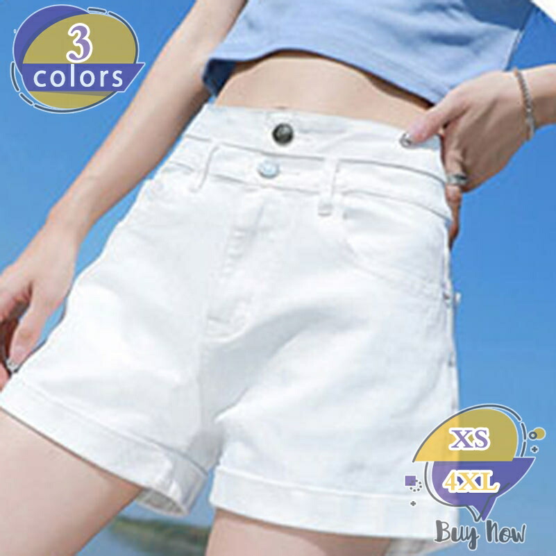 ショート パンツ レディース デニム 短パン ホットパンツ デニムパンツ 可愛い 美脚 ハイウエスト ゆったり カジュアル きれいめ ストレッチ Aライン 無地 大人 着痩せ 通勤 通学 夏 ストレートパンツ shop-livesil