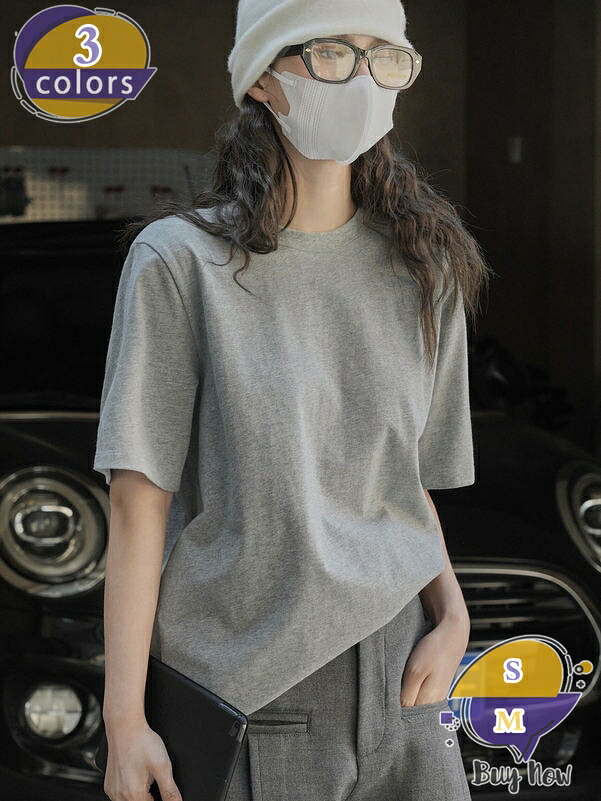 1000円OFFクーポン Tシャツ レディース 半袖 トップス 無地 ゆったり 薄手 春夏 Uネック カットソー 夏服 シンプル シャツ 上着 丸首 カジュアル 体型カバー 通勤 お洒落 シルエット 可愛い おしゃれ 部屋着 オフィス さらさら ルームウェア 日常着 shop-livesil|ショップリブシル