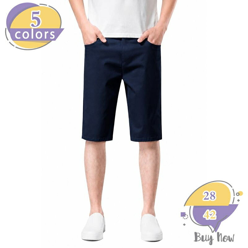 ショートパンツ メンズ 膝丈 五分丈 パンツ 体型カバー ストレート ハーフ カジュアル ビジネス 春物 夏物 涼しい ボトムス 無地 シンプル 大きいサイズ ゆったり 動きやすい 普段使い お出かけ 旅行 shop-livesil｜ショップリブシル