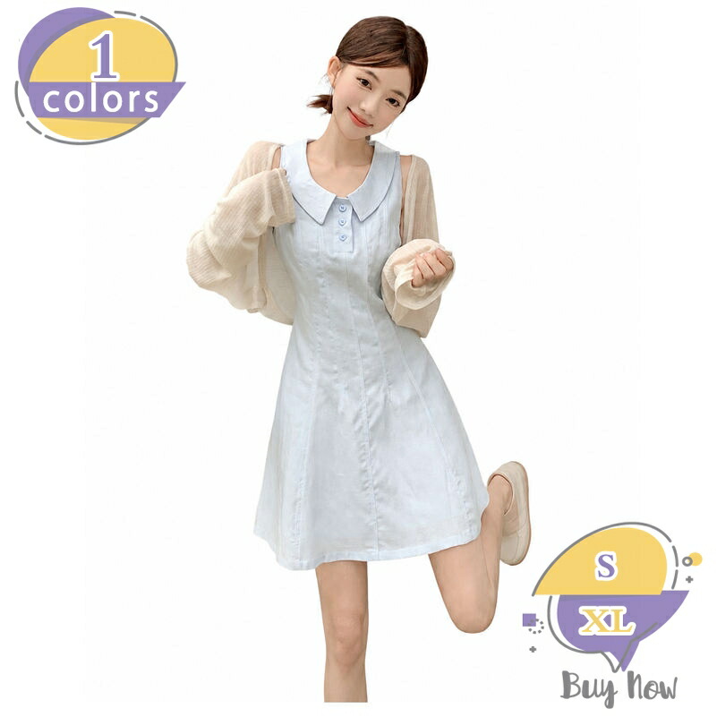 ノースリーブ ワンピース レディース ポロ襟 Aライン 夏服 きれいめ ミニ丈 可愛い フェミニン ガーリー カジュアル 通学 お出かけ shop-livesil｜ショップリブシル