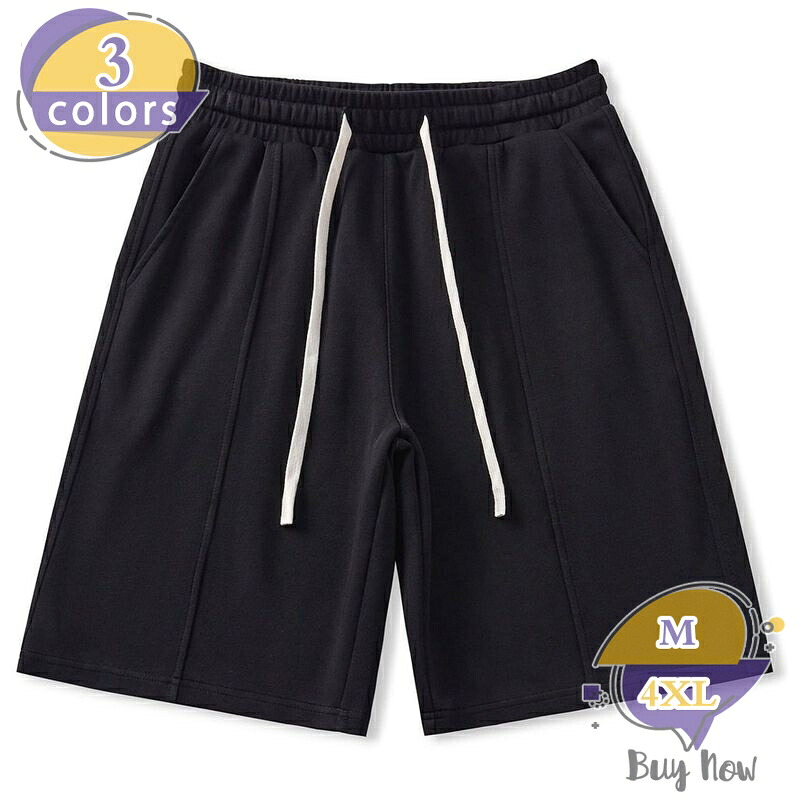ショートパンツ メンズ ゆったり 着痩せ スウェットパンツ ハーフ 無地 5分丈 部屋着 通学 お出かけ スポーツ 短パン イージー 紐付き ウエストゴム 大きいサイズ shop-livesil|ショップリブシル