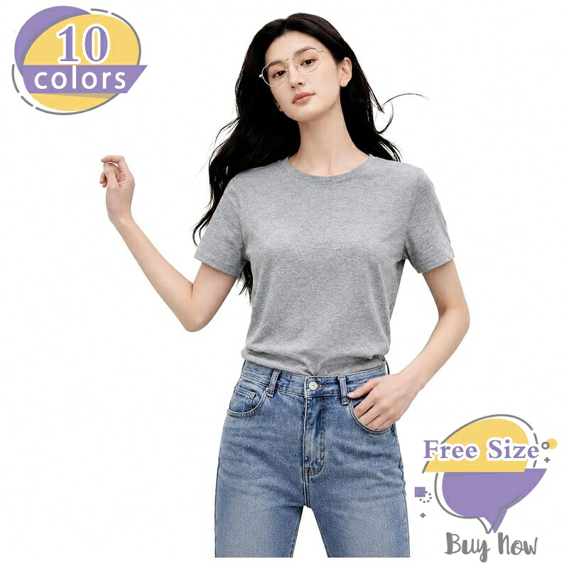 カットソー 半袖 クルーネック レディース 体型カバー ｔシャツ 丸首 トップス 薄手 インナーシャツ 無地 春 夏 プルオーバー 普段着 通勤 オフィス ゆったりサイズ シンプル shop-livesil｜ショップリブシル