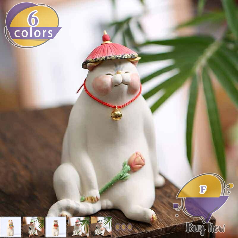 1000円OFFクーポン ネコ 猫 置物 おしゃれ オブジェ かわいい セラミック 陶器 小物 インテリア雑貨 贈り物 ネコグッズ 置き物 玄関 アンティーク風 ネコのオブジェ 猫の置物 ホームデコレーション 退職祝い 誕生日 女性 プレゼント shop-livesil|ショップリブシル