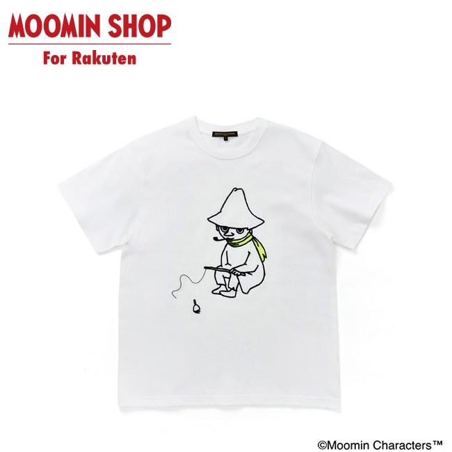 【公式店限定】 MOOMIN アクツオブフェイス ハンドル刺繍Tシャツ スナフキン YE (L)｜MOOMIN SHOP 店