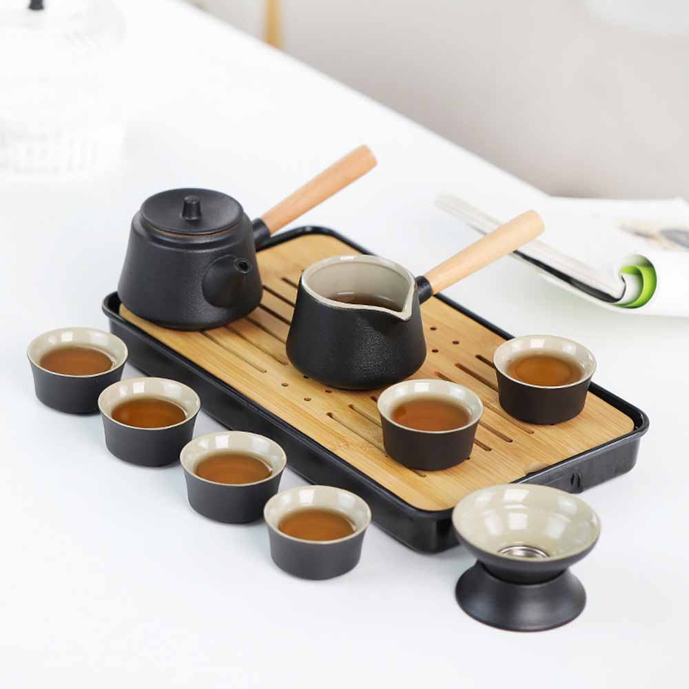欄清の茶器６点セット　値下げ 楽天市場】携帯茶器セット 茶盤 中国茶 6人用 アウトドア耐熱 10
