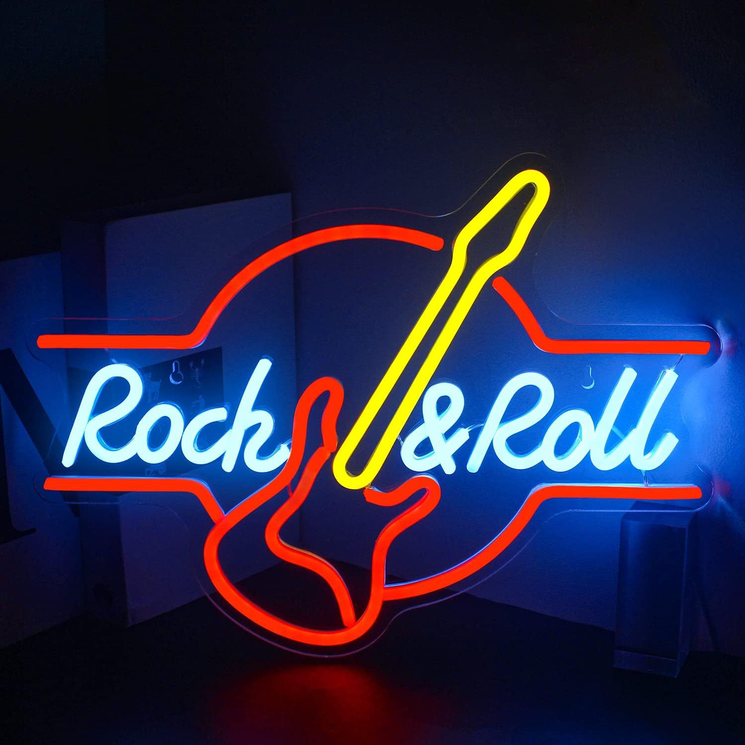 楽天市場】ネオンサイン ロックギター 多階段調光可 Rock&Rollネオン