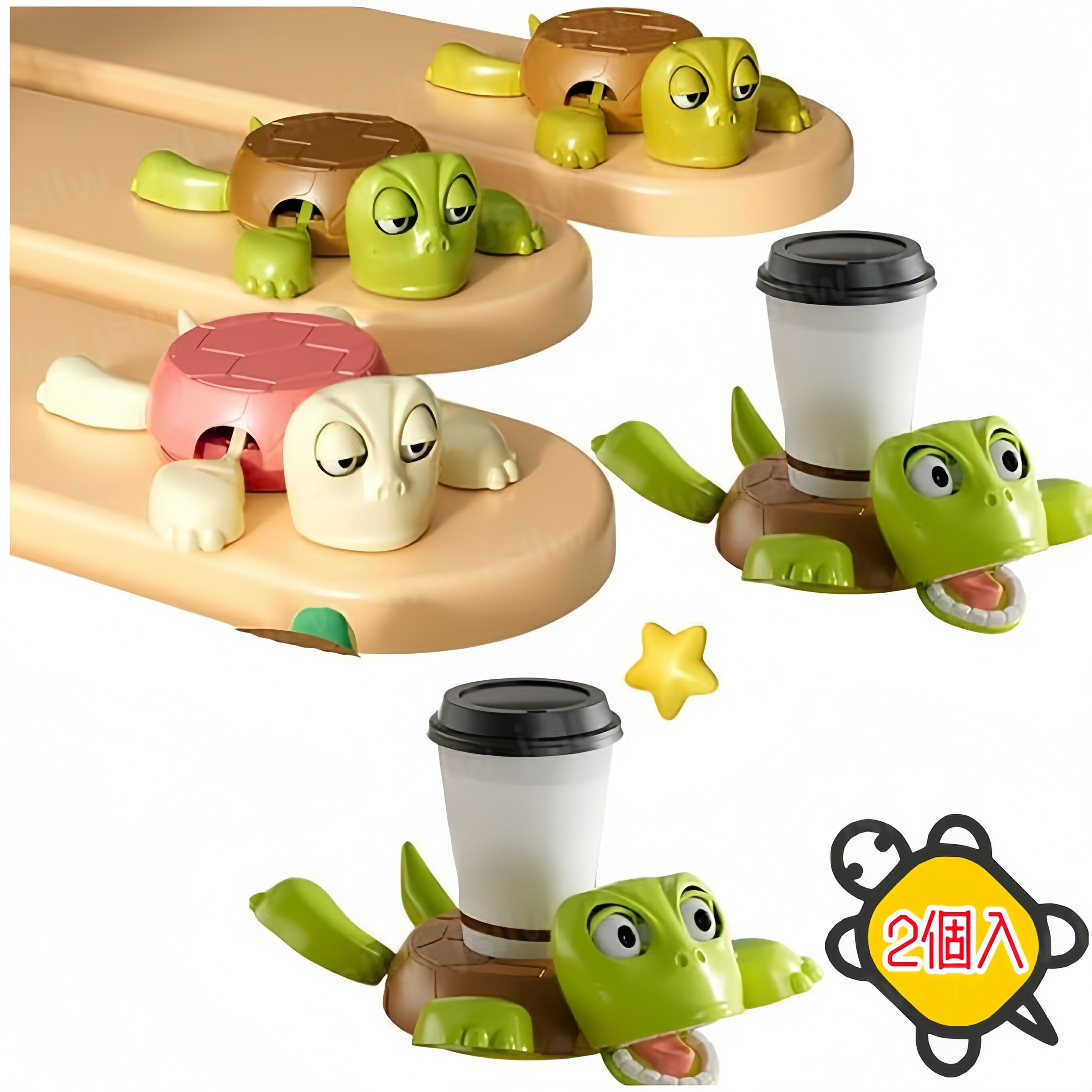 楽天市場】亀コースター 2個入 亀デザインカップマット カメコースター