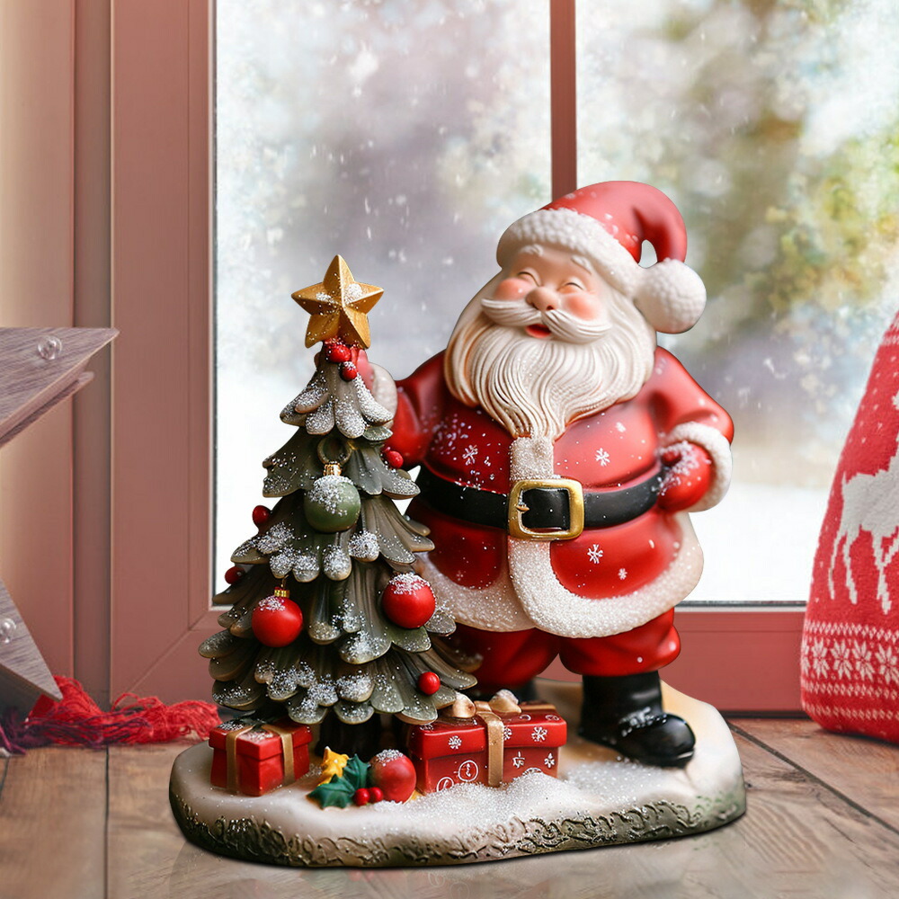 楽天市場】サンタクロースロッキングチェア、手彫り樹脂工芸品、ホーム