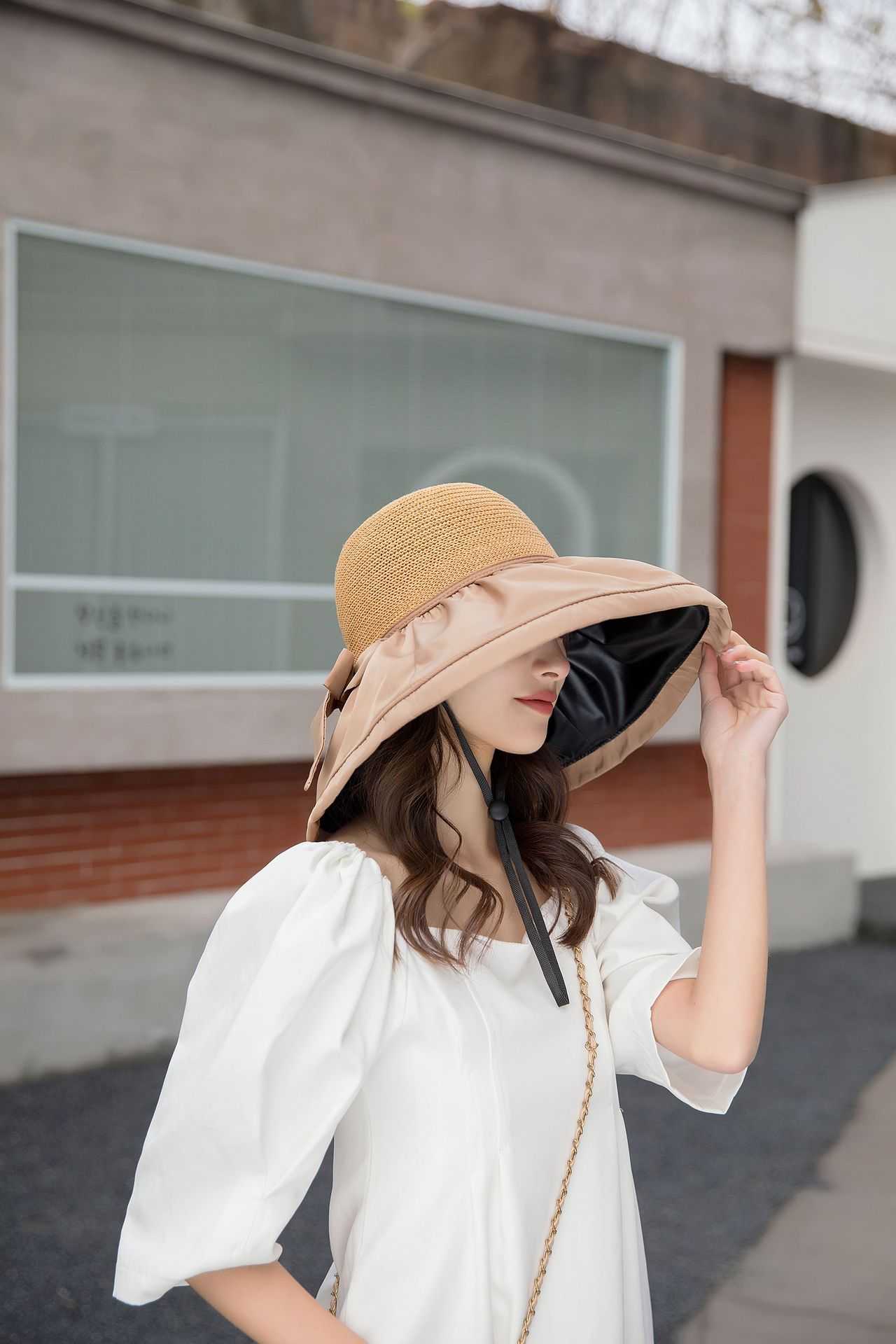 安い 激安 プチプラ 高品質 UVカット帽子 つば広帽子で日焼け対策 小顔効果 紫外線対策 ベージュ