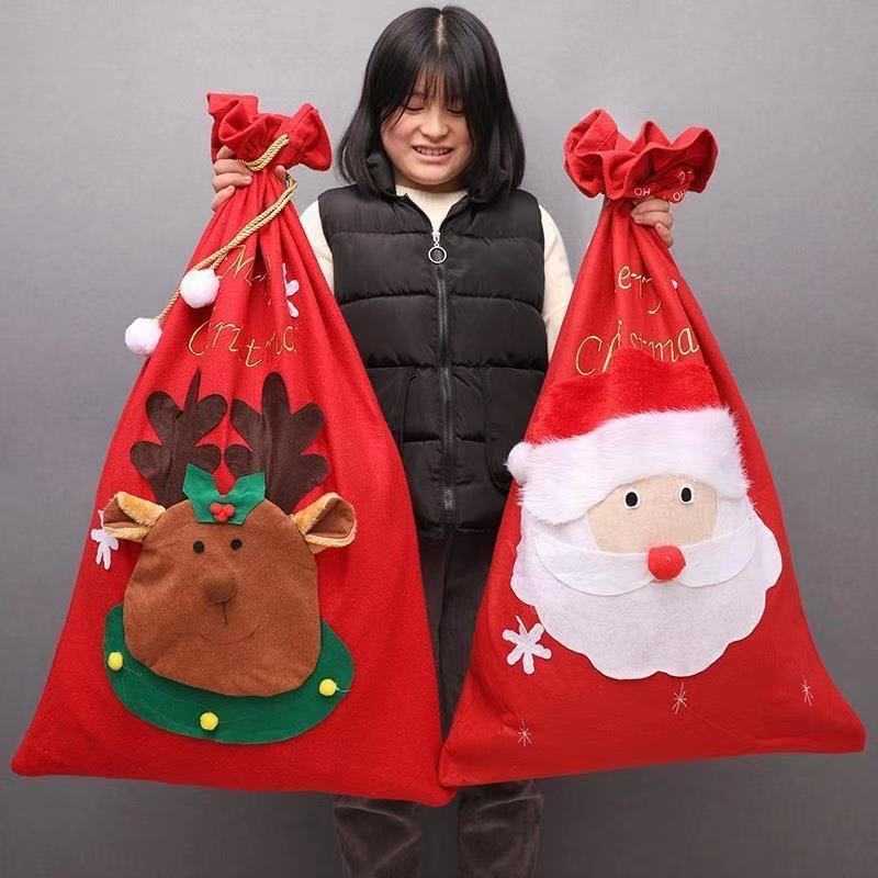 クリスマス ラッピング袋 かわいい ギフト袋 クリスマスプレゼント袋 クリスマス飾り サンタのプレゼント袋 サンタクロース プレゼント用 収納 大きめ 折り畳み 袋 贈り物 至上 サンタのプレゼント袋