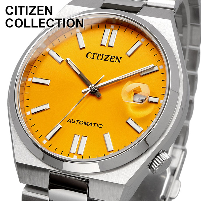 CITIZEN 腕時計 シチズン 時計 ウォッチ シチズン コレクション TSUYOSA Collection ツヨサ コレクション 自動巻き メカニカル イエロー メンズ NJ0150-56Z [並行輸入品]