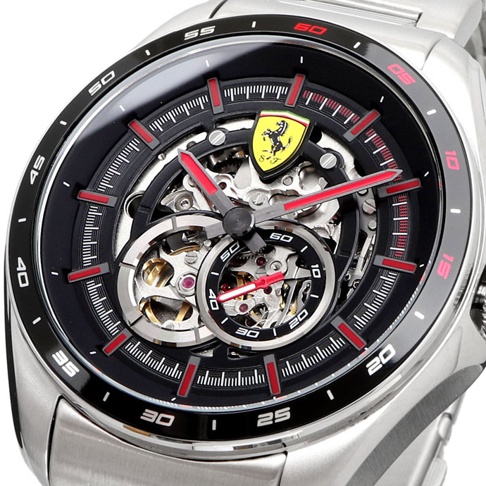 バウチャー別れ別れセンタ 貨物輸送無料 新麗しさ 手時計 Scuderia Ferrari スクーデリア フェラーリ スピードレーサー オートマチック Speedracer Automatic メンズ 自動小銃ベリューム 腕時計 シルヴァー 金鉄ベルト 006 並行インポート品 あした快適調和 Sale 特売