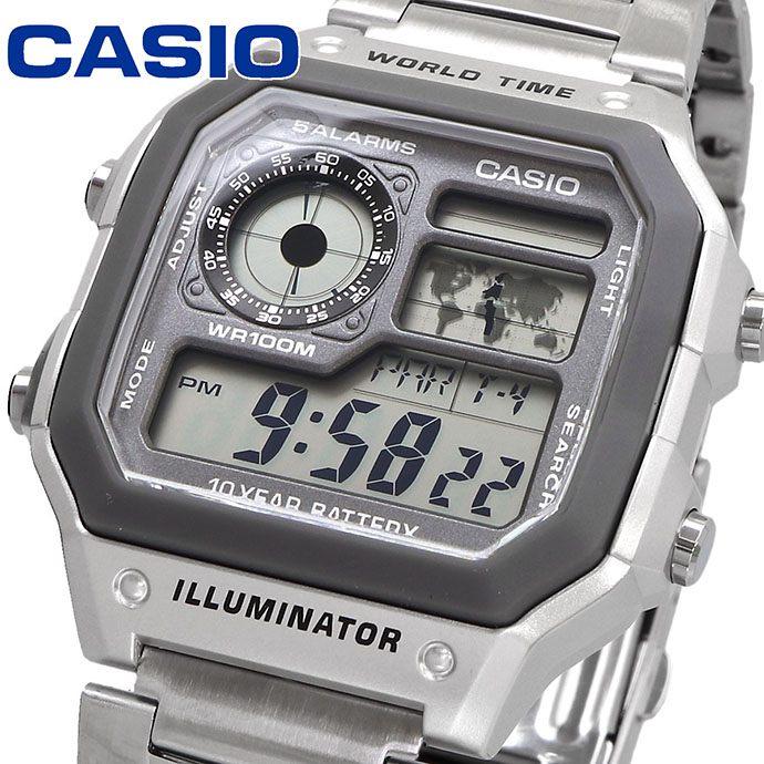 チープカシオ CASIO ワールドタイム AE-1200 メタルケース MOD オマケ付き CASIO ワールドタイム AE-1200 メタルケース MOD