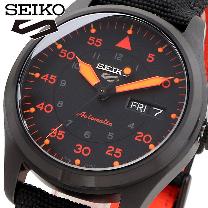SEIKO ウオッチ セイコー 時辰儀 御覧になる セイコーファイブ 5運動競技 Field Street Style 染みわたる押さえるひな形 自動小銃一巻き 黒いこと×オレンジ色 メンズ SRPH33K1 外国でひな形 [並行輸入品]