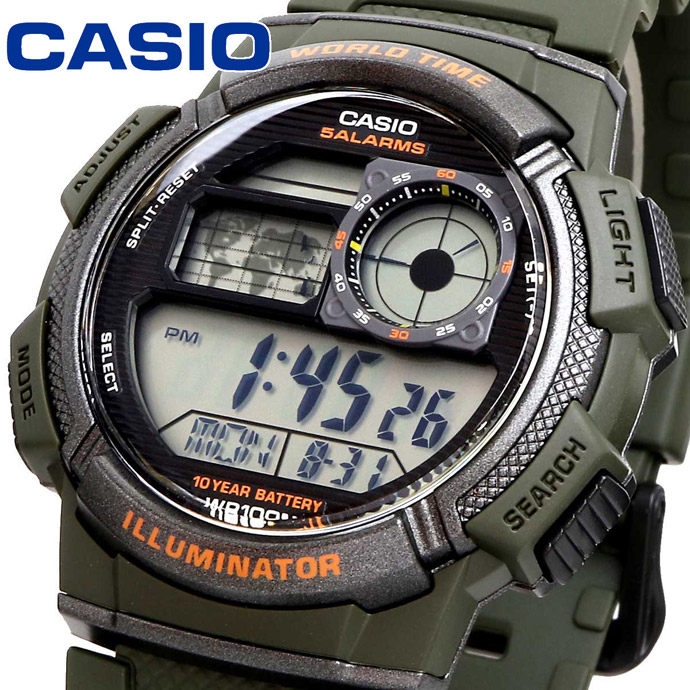 超激得SALE ウォッチ メンズ CASIO AE-1000W-3AV カシオ ワールドタイム デジタル 並行輸入品 腕時計 チープカシオ 海外モデル  人気 時計 チプカシ メンズ腕時計