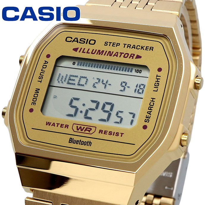 CASIO 腕時計 カシオ チープカシオ チプカシ デジタル 腕時計 モバイルリンク Bluetooth搭載 ABL-100WEG-9A ステップトラッカー ユニセックス ゴールド 海外モデル [並行輸入品]