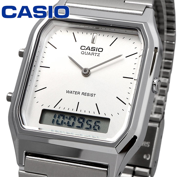 シルバー 時計 楽天市場】カシオ CASIO デジアナ メンズ 腕時計 AQ-526 白 文字