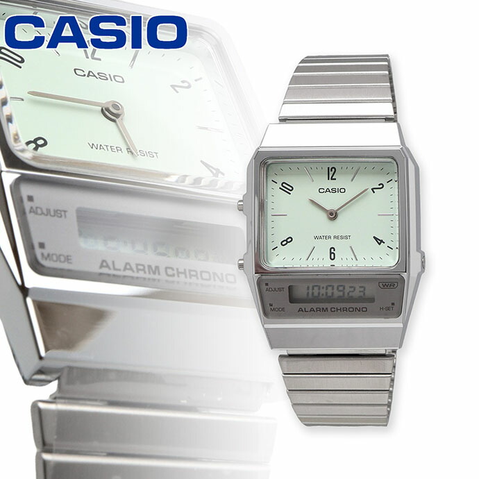 CASIO 腕時計 カシオ スタンダード 時計 ウォッチ チープカシオ チプカシ アナデジ クオーツ AQ-800E-3A ユニセックス ペールグリーン 海外モデル [並行輸入品]
