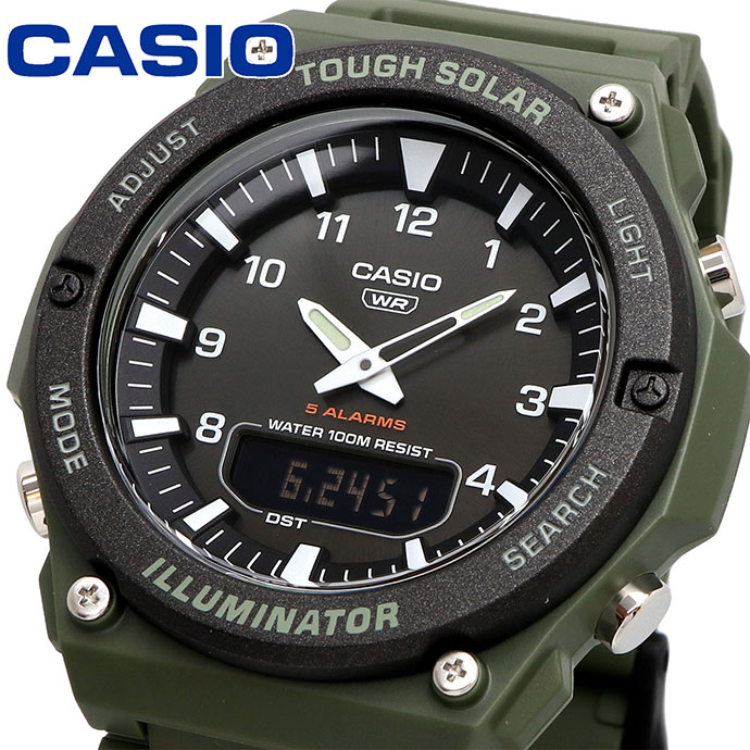 CASIO 腕時計 カシオ 時計 ウォッチ チープカシオ チプカシ タフソーラー アナデジ メンズ AQ-S820W-3BV グリーン×ダークグレー 海外モデル [並行輸入品]