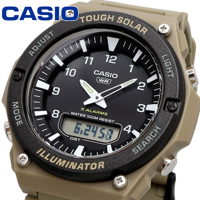 CASIO ウオッチ カシオ 時辰儀 御覧になる チープカシオ チプカシ 手ごわいソーラー アナデジ メンズ AQ-S820W-5AV カーキ×暗然たる薄墨色 外国でひな形 [並行輸入品]
