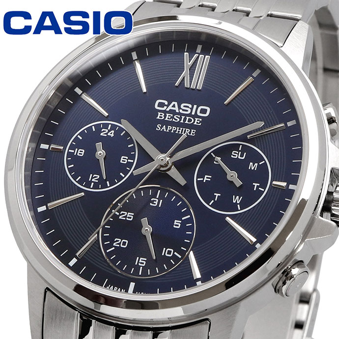 CASIO カシオ BESIDE 水晶 メンズ ウォッチ サファイア瑠璃 BMS-300D-2AV ステンレス鋼醇乎たるダンス楽隊 多軸 24第四次元書きあらわす 米国海軍 外国で模範例 [並行輸入品] 腕時計-メンズ腕時計