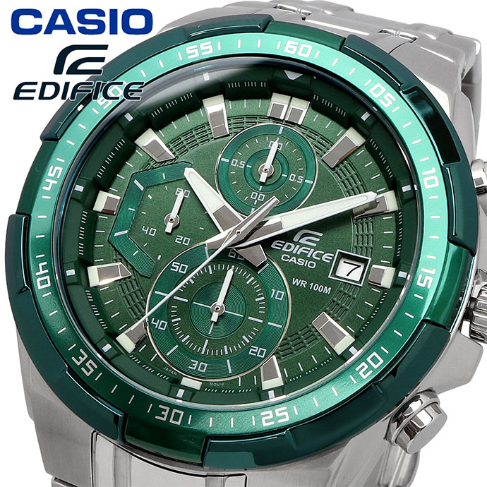 EDIFICE 腕時計 エディフィス 時計 ウォッチ CASIO カシオ クロノグラフ Chronograph グリーン 海外モデル EFR-539DE-3AV [並行輸入品]
