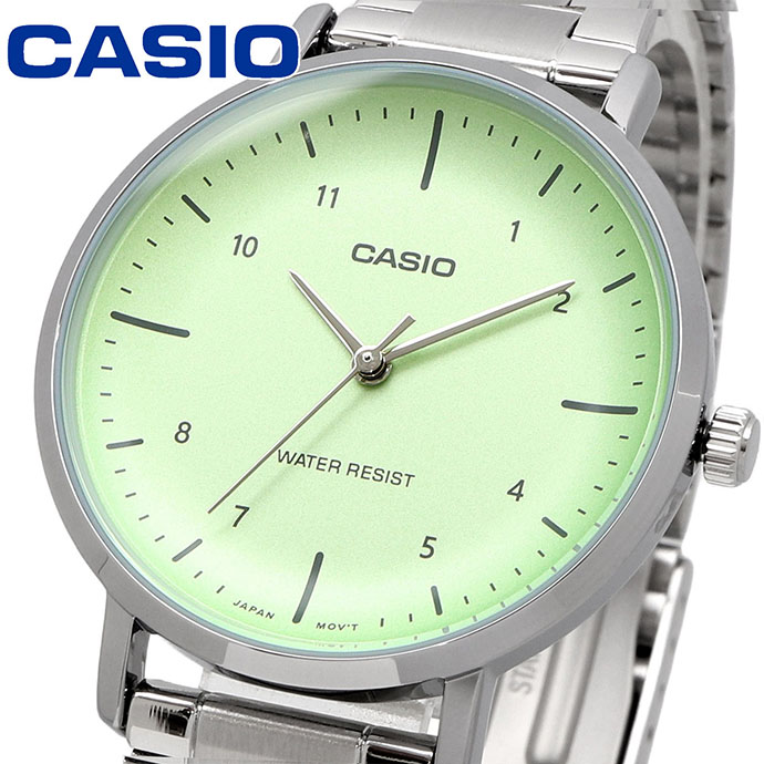 CASIO 腕時計 カシオ 時計 ウォッチ チープカシオ チプカシ クオーツ レディース ペールグリーン メタルバンド LTP-VT03D-3B 海外モデル [並行輸入品]