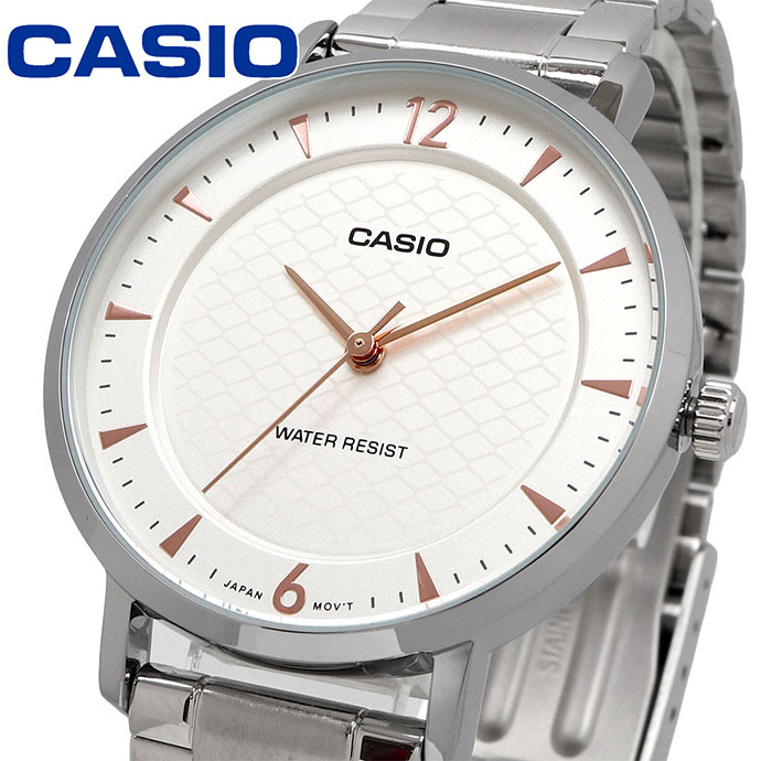 CASIO 腕時計 カシオ 時計 ウォッチ チープカシオ チプカシ クオーツ レディース ホワイト メタルバンド LTP-VT04D-7A 海外モデル [並行輸入品]
