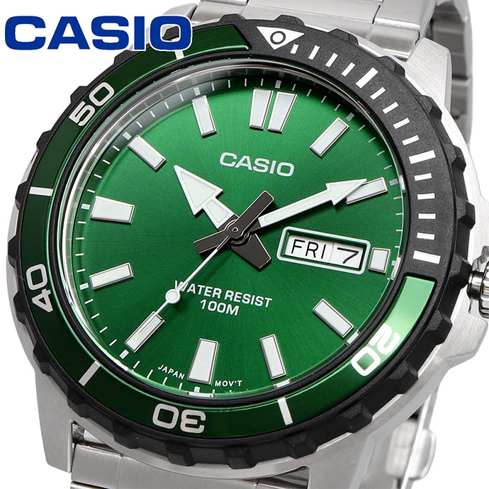 CASIO 腕時計 カシオ 時計 ウォッチ CASIO カシオ スタンダード メンズ クオーツ 10気圧防水 MTD-125D-3AV グリーン 海外モデル [並行輸入品]