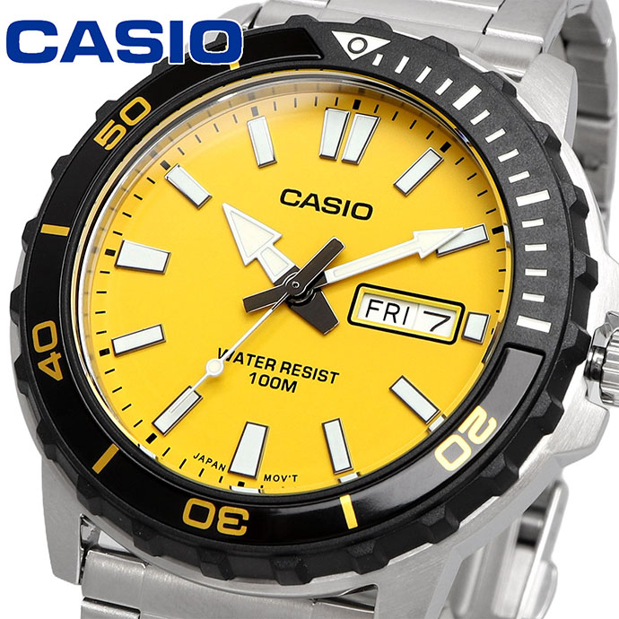 CASIO 腕時計 カシオ 時計 ウォッチ CASIO カシオ スタンダード メンズ クオーツ 10気圧防水 MTD-125D-9AV イエロー 海外モデル [並行輸入品]
