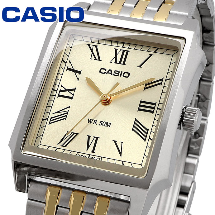 CASIO Watch Casio Watch Watch Cheap Casio Chipukashi STANDARD Standard Analog Mens MTP-B190SG-9BV Silver x Gold Metal Band Overseas Model [Parallel Imported Product]