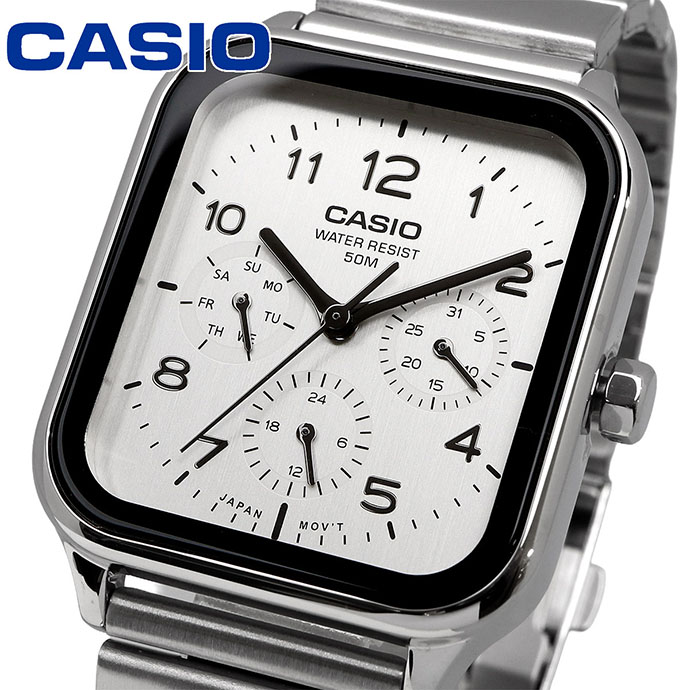 CASIO 腕時計 カシオ ウォッチ スタンダード ラウンドレクタングル 24時間表示 マルチファンクション アナログ メンズ MTP-M306D-7AV シルバー 海外モデル [並行輸入品]