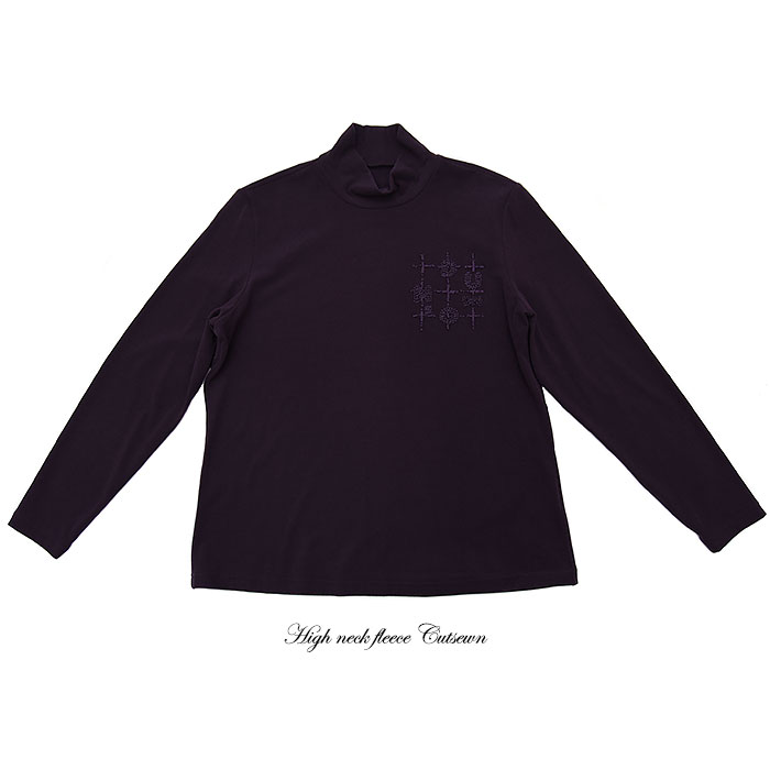 [#]ミセス シニア 40代 50代 60代 ファッション 秋物 冬物 秋服 冬服 フリースカットソー レディース 秋 冬 カットソー 長袖 刺繍 フリース トップス お出かけ LL ゆったり 大きいサイズ Dosnus ドゥーニー 紫 むらさき パープル 13号 【 NEW 】[sf-fc9]$"ah｜NODA レディース コート ニット