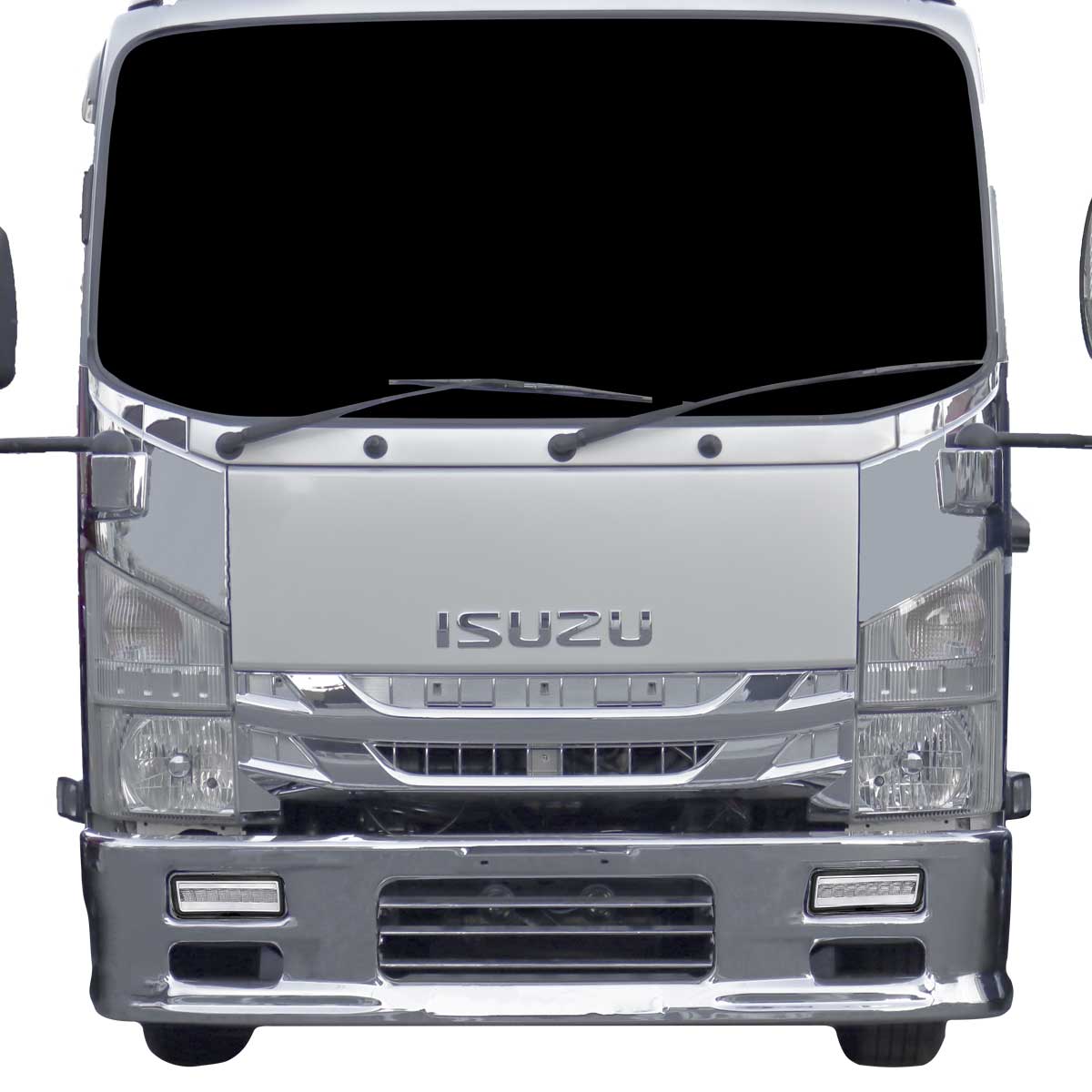07 エルフ メッキ バンパー 専用ステー付き ハイキャブ LEDフォグランプ フロント カスタム いすゞ ステー フォグランプ elf 1685mm NKR85A NKS85A NMR85A 07エルフ|ショップOREZ