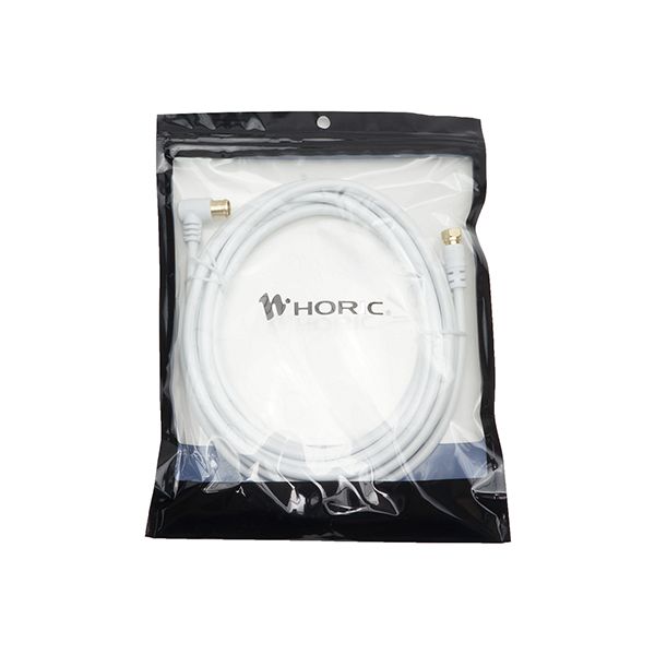 【5本セット】 HORIC ホーリック アンテナケーブル 4m ホワイト S-4C-FB L字差込式-ネジ式 AC40-815WWX5