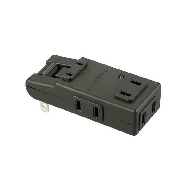 【5個セット】 オーム電機 雷ガード付 マイクロタップ プラグ収納式 4個口 ブラック 00-6959 HS-AKS4PBT-KX5