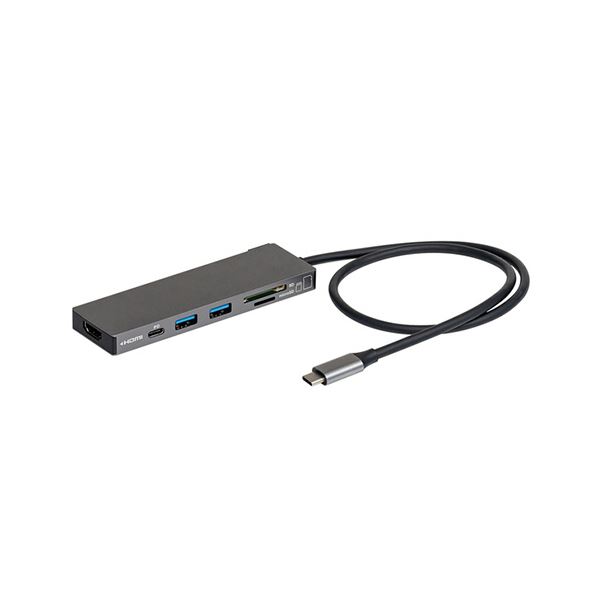 ナカバヤシ PD相応う USBType-Cアルミドッキングステーション STIX（スティックス） 薄墨色 50糎 UD-C01LGY 1個