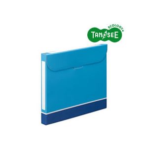 （まとめ）TANOSEE 整理保存用具ボックス席 A4 背幅32粍 青 50冊