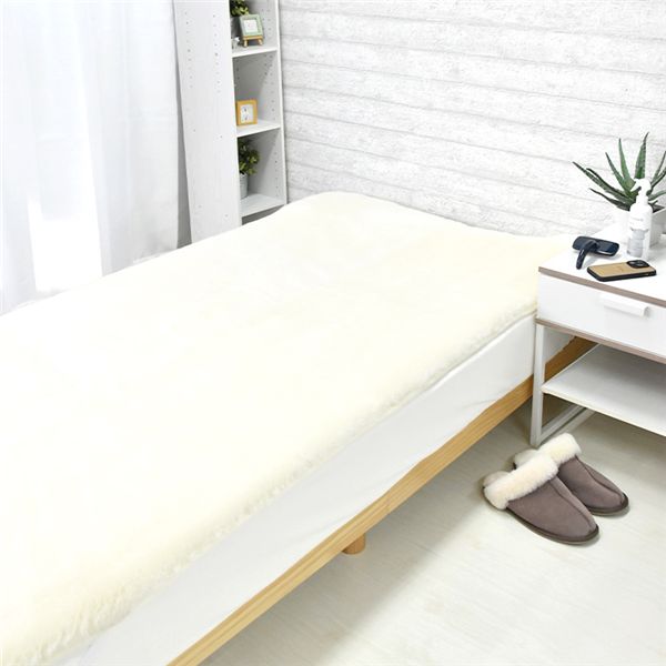 洗える 絨毛パイル敷きパッド シングル（約100×200糎）象牙色【代引不可】 寝具-ベッドパッド・敷きパッド-インテリア・寝具・収納