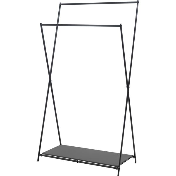 ハンガーラック 約幅86cm ダークグレー 折りたたみ式 スチール フォールディングハンガー リビング 収納家具 組立式
