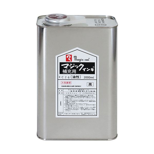 寺西舎密学神通力インク用付きものインク 2000ml（UN缶入り口・入口） 黒 MHJ2000-T1 1缶